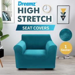 Hunter Green 1 Seater Plush Stretch Sofa Cover