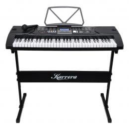 Karrera 61 Keys Electronic Keyboard Piano with Stand - Black CHJ-61