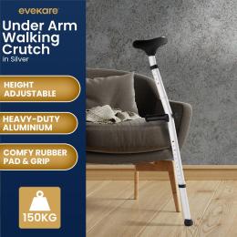Evekare Heavy Duty Under Arm Walking Crutch - Silver