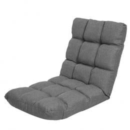 Adjustable  Floor Gaming Lounge Linen  Chair 100x50x12cm - Dark Grey