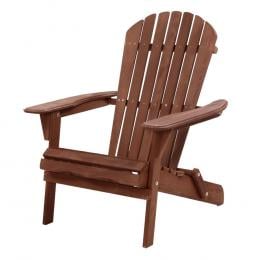 Outdoor Furniture Beach Chair Wooden Adirondack Patio Lounge Brown