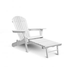 Adirondack Beach Chair with Ottoman 87 x 74 x 89cm - White