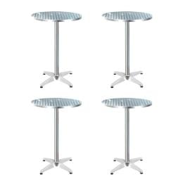 4pcs Outdoor Bar Table Furniture Adjustable Aluminium Cafe Table Round