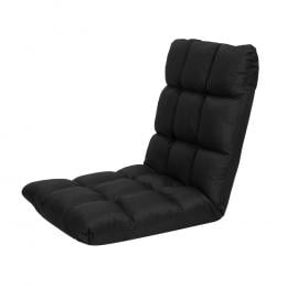 Adjustable Floor Gaming Lounge Linen Chair 99x41x12cm - Black