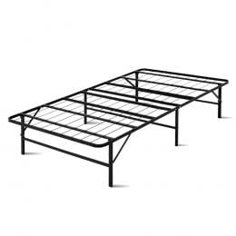 Foldable King Single Metal Bed Frame Smart - Black