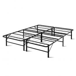Foldable Queen Metal Bed Frame Smart - Black