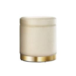 Round Velvet Foot Stool Storage Ottoman Foot Rest Pouffe Padded Seat