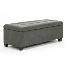 102cm Storage Ottoman Fabric - DARK GREY
