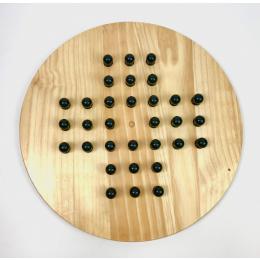 Round Wooden Giant Chinese Checkers  & Solitaire Game 60cm Diameter