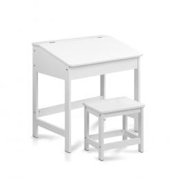 Kids Lift-Top Desk and Stool - White