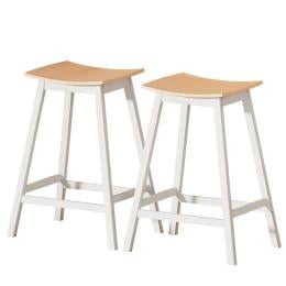 2 X Wooden Bar Stools Bar Stool Dining Chairs Kitchen Barstools Oak