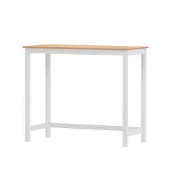 Bar Table Ari Dining Desk High Solid Wood Kitchen Shelf Wooden White
