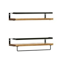 2x Floating Wall Shelves Brackets Towel Rail Rack Diy Wall Mount Rack