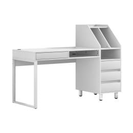 Computer Desk Office Study Table Drawer Bookshelf - White