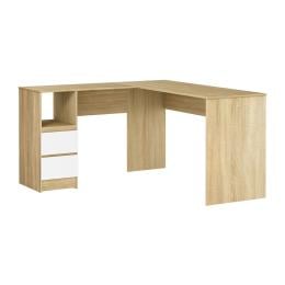 Corner Computer Desk Office Study Table Drawers L-shape Workstation