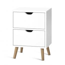 Bedside Tables Drawers Side Table  White Storage Cabinet Wood
