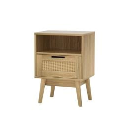Bedside Tables Rattan Drawers Nightstand Storage Cabinet Wood