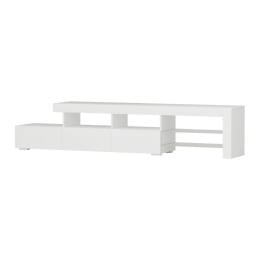 TV Cabinet Entertainment Unit Stand RGB LED Gloss 215cm White
