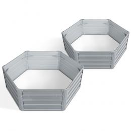 Steel Raised Garden Bed Instant Planter 130 x 130 x 46cm Aluminium X2