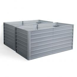 Steel Raised Garden Bed Planter 160 x 80 x 77cm Aluminium X2