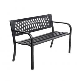 Cast Iron Modern Garden Bench - Black