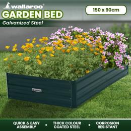 Wallaroo Garden Bed 150 x 90 x 30cm Galvanized Steel - Green