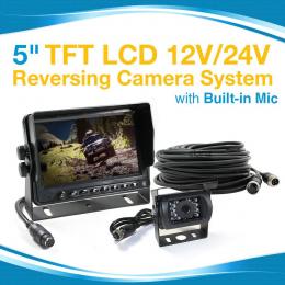 Elinz 5in Monitor TFT  LCD 12V/24V Car Reversing Camera System Kit