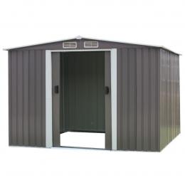 Garden Shed Spire Roof 6ft x 8ft Outdoor Storage Shelter - Grey