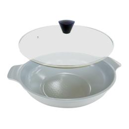 Koman 28cm Two Hands Ih Wok Glass Lid - Grey
