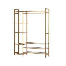 Clothes Rack Coat Stand 8 Shelves Bamboo