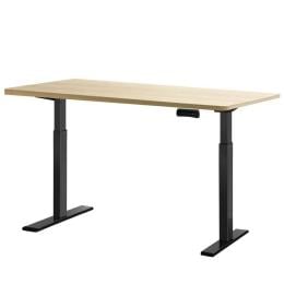 Standing Desk Electric Height Adjustable Sit Stand Black Oak 140cm
