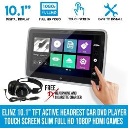 10.1In Tft Active Headrest Car Dvd Player Touch Screen Slim Full Hd