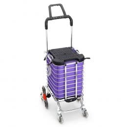 Foldable Shopping Cart Trolley Stainless Steel Basket Luggage Grocery