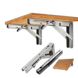 2Pcs 12 Folding Table Bracket Stainless Steel 150KG Wall Shelf Bench