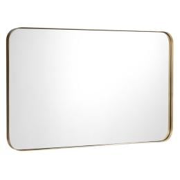 Bathroom Wall Mirror With Rounded Corner For Washroom Golden