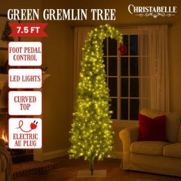 Christabelle Christmas Gremlin Tree 7.5ft with Curved Top Red Bauble