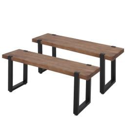 2x Dining Chairs Bench Chair Seat Wooden Kitchen Garden Patio Chair