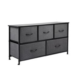 Storage Cabinet Tower Chest of Drawers Dresser Tallboy 5 Dark Grey