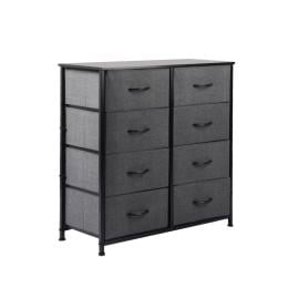 Storage Cabinet Tower Chest of Drawers Tallboy 8 Drawer Dark Grey