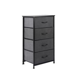 Storage Cabinet Tower Chest of Drawers Tallboy 4 Drawer Dark Grey