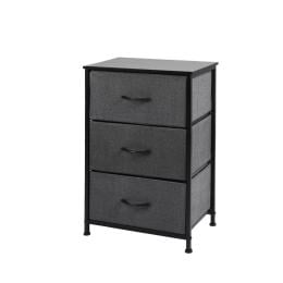 Storage Cabinet Tower Chest of Drawers Tallboy 3 Drawer Dark Grey