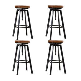Industrial Bar Stools Kitchen Stool Wooden Barstools Swivel Vintage