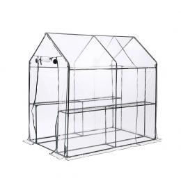 2 Tier Walk In Greenhouse Garden Shed PVC Cover Tunnel Green House