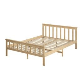 Wooden Bed Frame Double Size Mattress Base Solid Natural