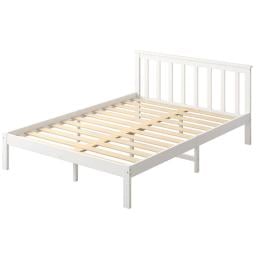 Wooden Bed Frame Double Full Size Mattress Base Timber White