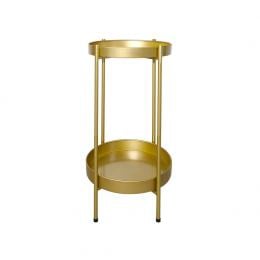 2 Tier Plant Stand Metal Flower Pots Rack Garden Shelf  - Gold