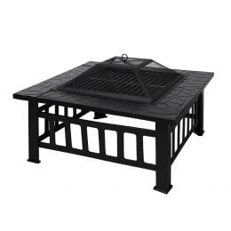 3IN1 Fire Pit BBQ Grill Pits Outdoor Patio Garden Heater Fireplace