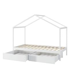 Bed Frame Wooden Single House Frame Mattress Base Storage Drawers