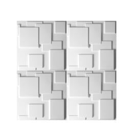12Pcs 3D PVC Wall Panels Paintable Home Background Decor 50x50cm