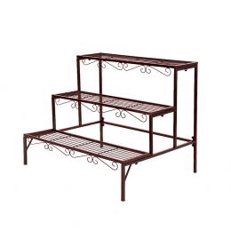 Plant Stand 3 Tier Rectangle Metal Flower Pot Planter Corner Shelf
